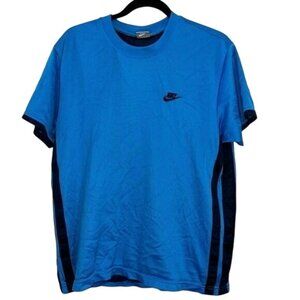 Nike Blue Short Sleeve Athletic T-Shirt L 100% Polyester Made In Thailand